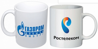 Печать на кружках логотипа компании 
